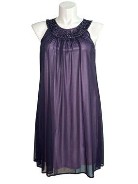 Jessica Howard Women's Purple Embellished Cocktail Party Dress, Size 12